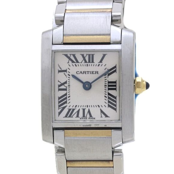 CARTIER Tank Française SM W51007Q4 Women's Watch in 18K Yellow Gold and Stain... - Picture 1 of 10